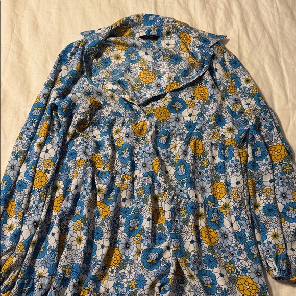 Dakota Blue Floral Long Sleeve Dress - Picture 6 of 8